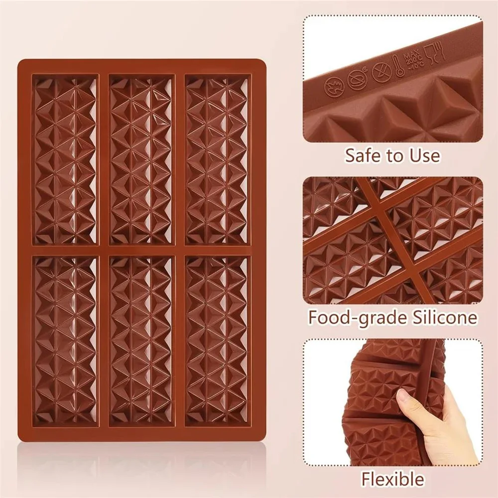 Schokoriegelform Deep Dubai Break Apart Candy Mold Dicke Füllung Silikonform Füllung Knafeh Pistazie Schokoriegel und Wachsschmelzen