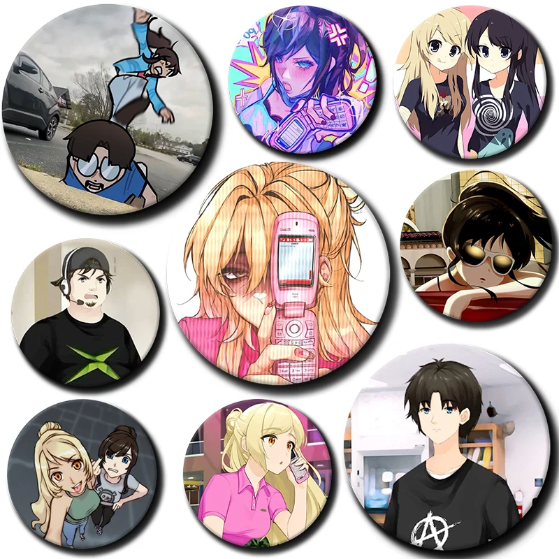 Character Jecka Nicole Emily Ari Brooch Game Class of 09 Anime Soft Button Pins Round Badge Backpack Clothing Accessories Gifts