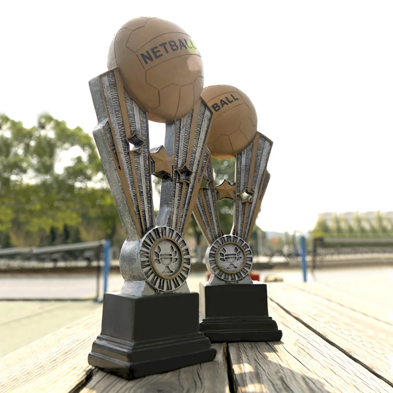 Retro volleyball trophy - championship, runner-up and third-place medals for sports events commemorative items