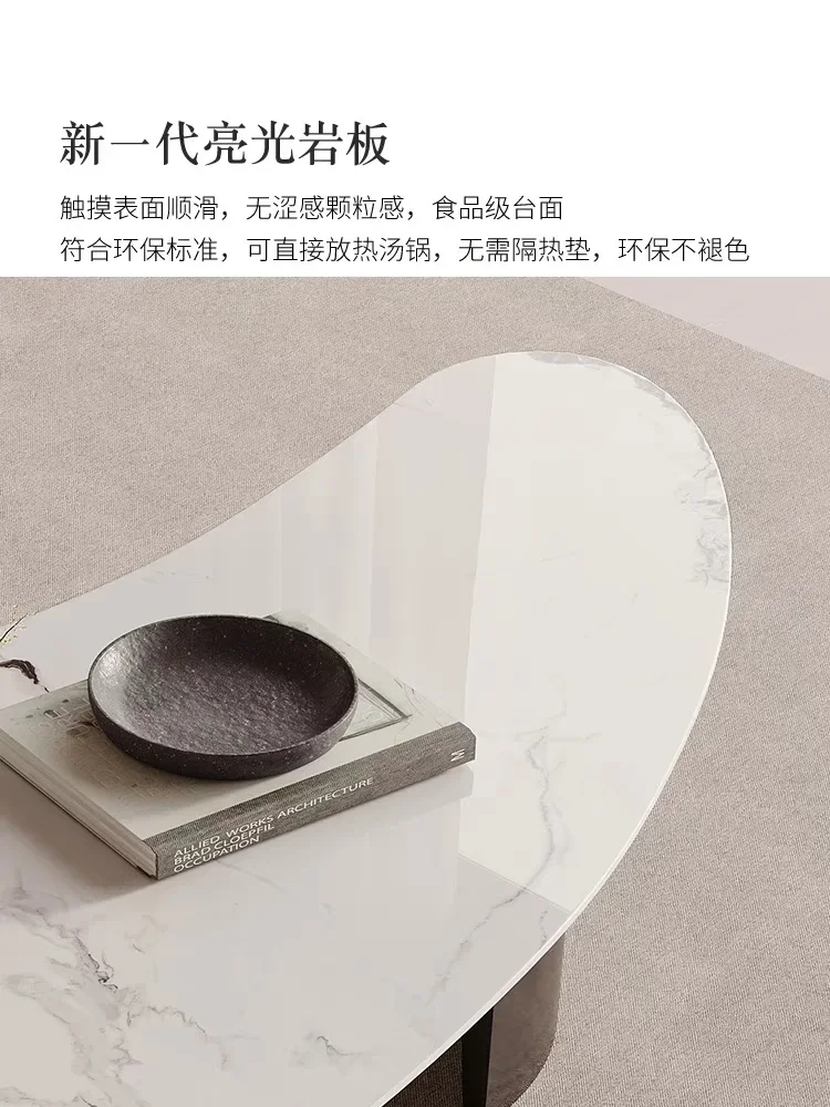 طاولة قهوة ذات بلاطة صخرية فاخرة وخفيفة الوزن، طاولة غرفة معيشة صغيرة للمكتب والمنزل #5