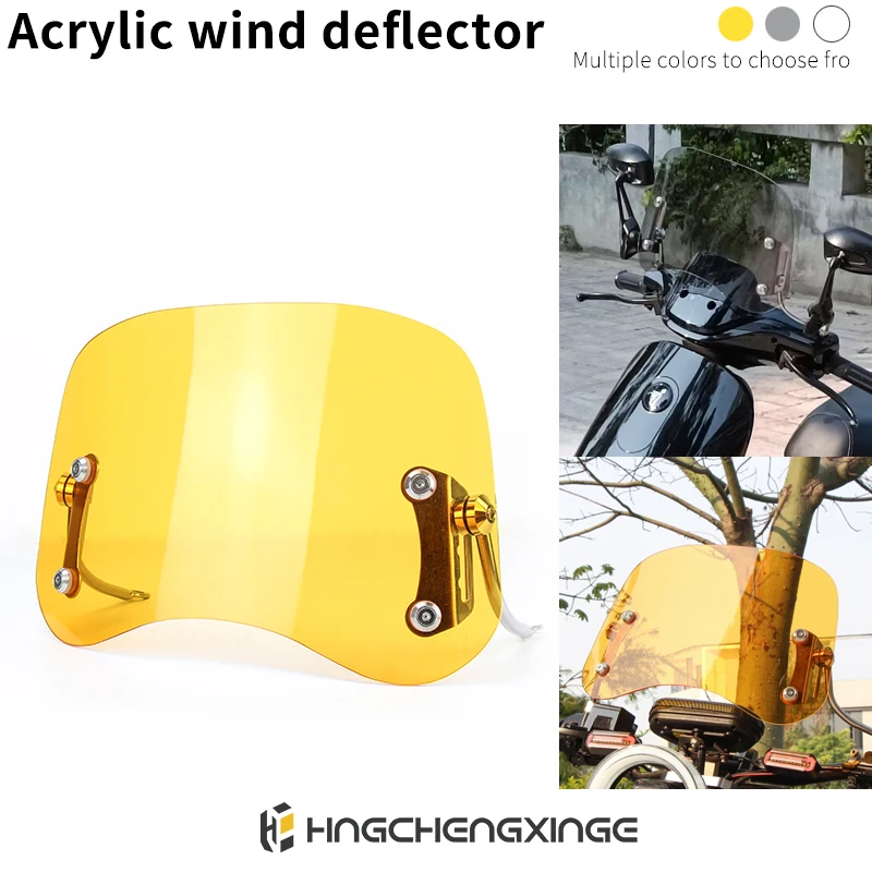 Motorbike Windshield Universal Motorbike Windshield Scooter Windscreen Wind Deflector Anti-scratch Screen Clear/Black/Yellow