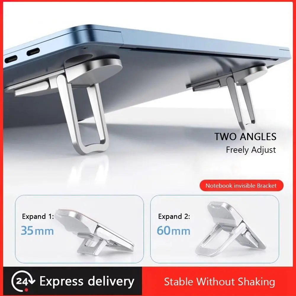 Plastic Foldable Laptop Stand Invisible Non-slip Notebook Bracket Foldable Adjustable Riser Laptop Support Holder Desktop Holder