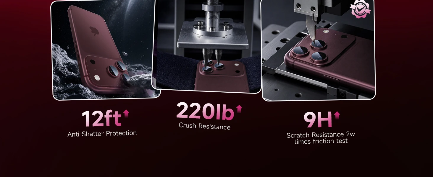 Kameraobjektivschutz für iPhone 18 Pro Max 18 Pro, starke Haftung, Metall, 9H gehärtetes Glas, vollständige Schutzabdeckung für Kamera und Bildschirm – Detail 5