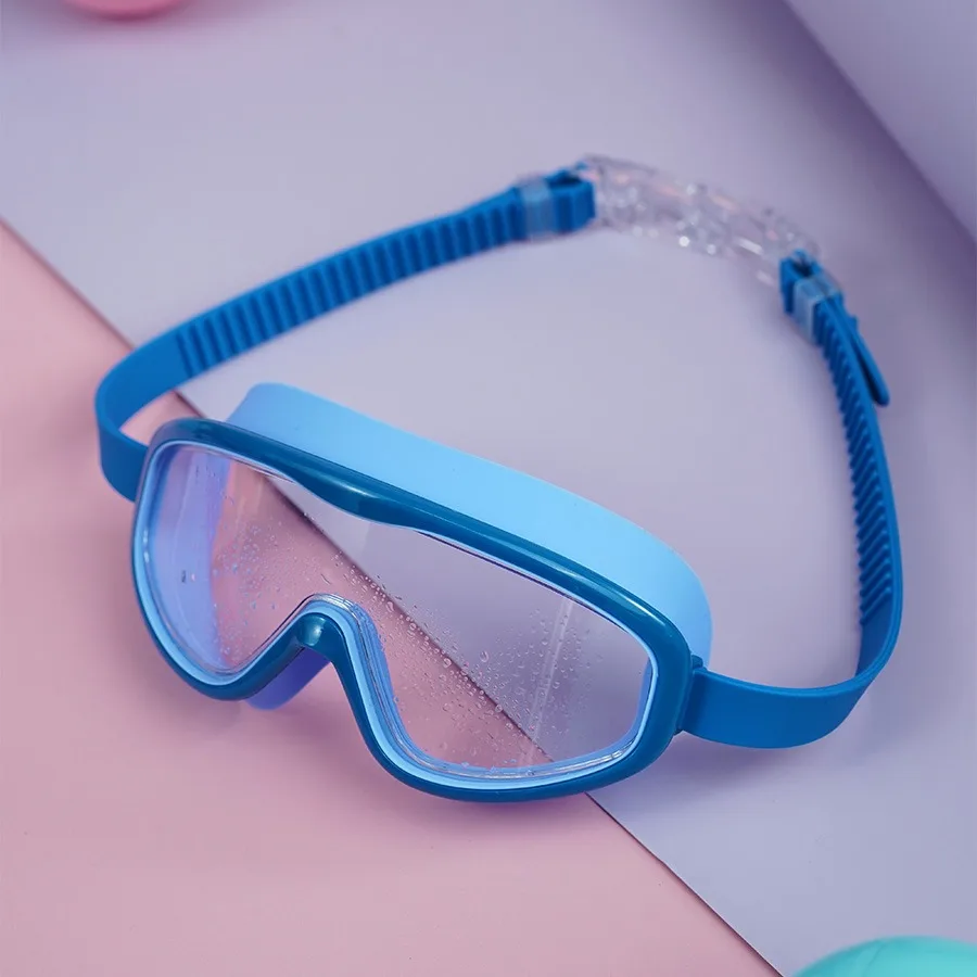 Wasserdichte große Rahmen Kinder Schwimm brille Set Anti-Fog HD Kinder Schwimm brille Set