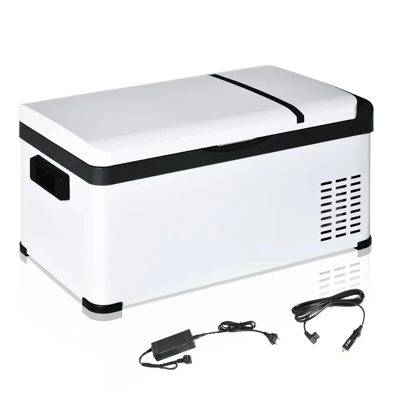 

12-Volt electric portable refrigerator with handle and LCD screen, 61x32x28.5 cm