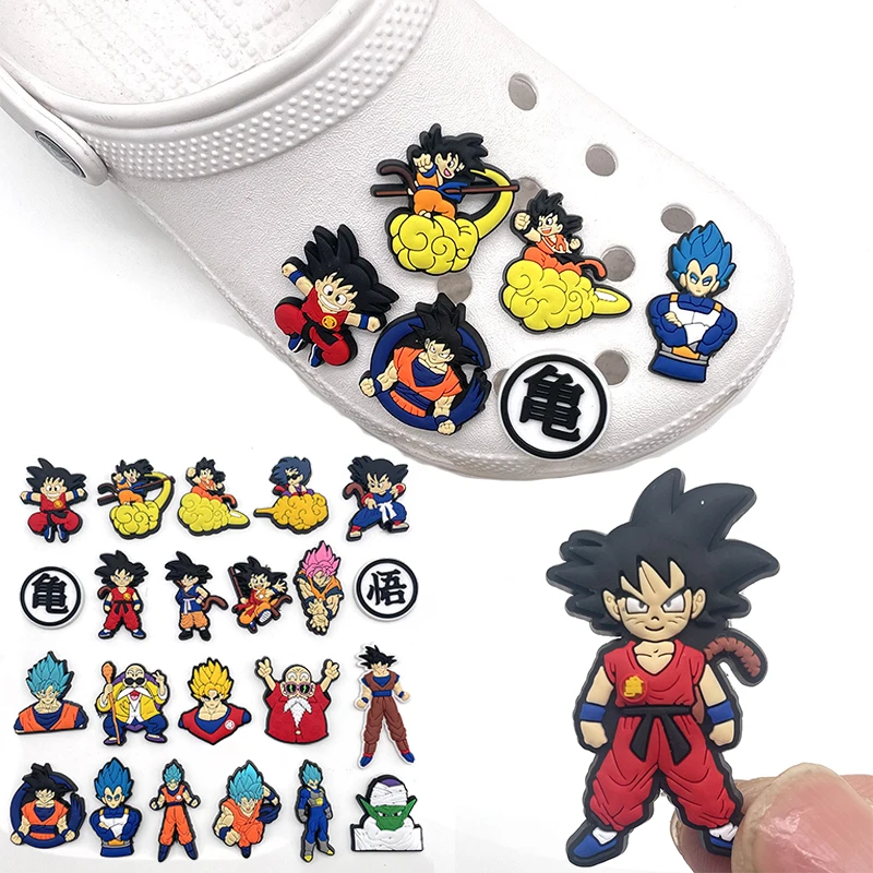 

Dragon Ball Son Goku Shoes Charms PVC Shoe Accessories Anime DIY Shoe Buckle for Clogs Sandal Decoration Boy Girl Xmas Gifts