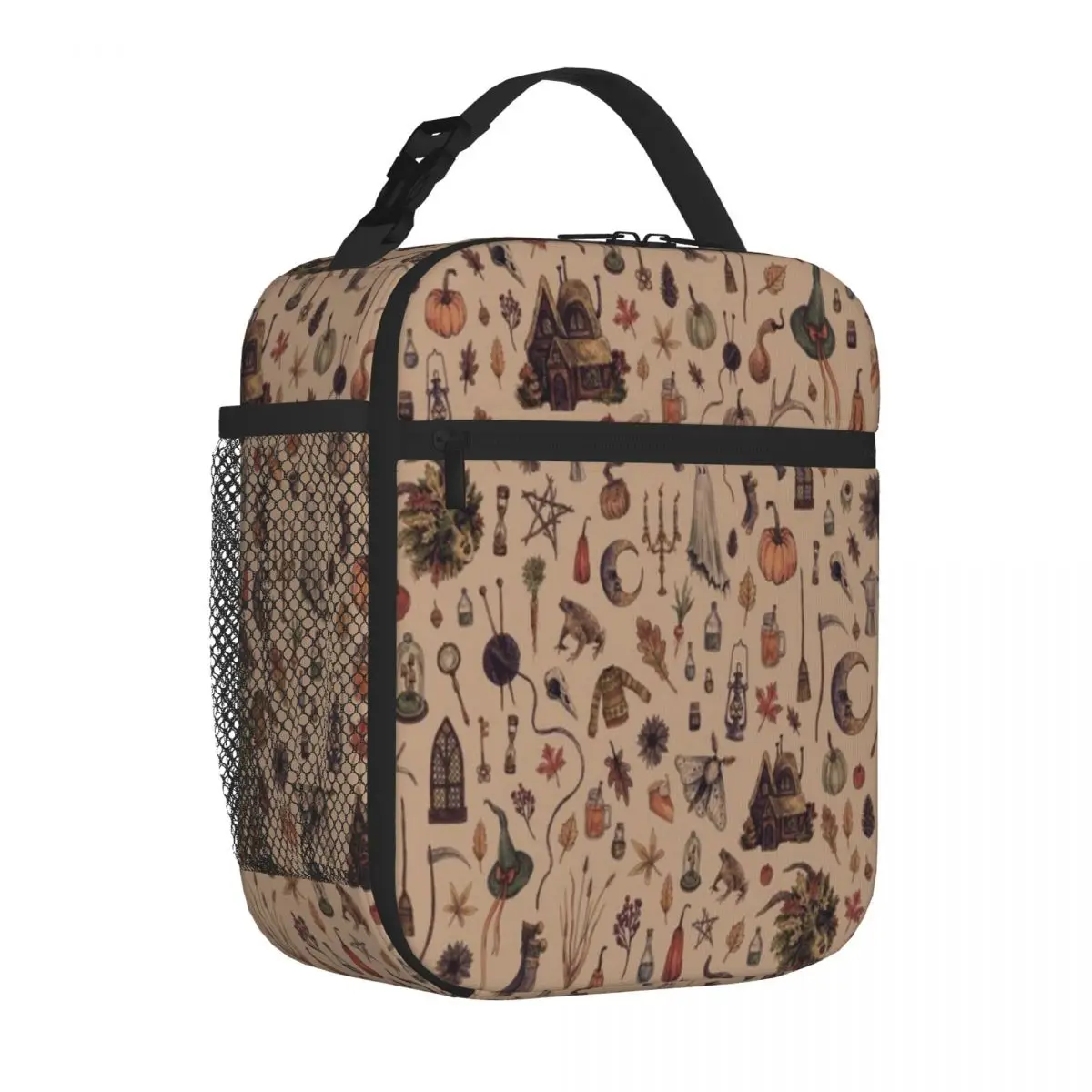 Hot Sale Rustic Brown Cozy Crone Plant Print Work Lunch Bag Safari Lunch Sports Lunch Bag