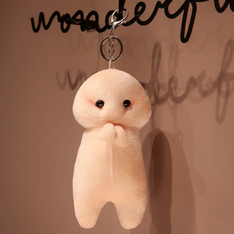 Real-Life Penis Plush Chaveiro, Simulação Boy Dick Keyring, fivela chave sexy, presente interessante para namorada, 18cm