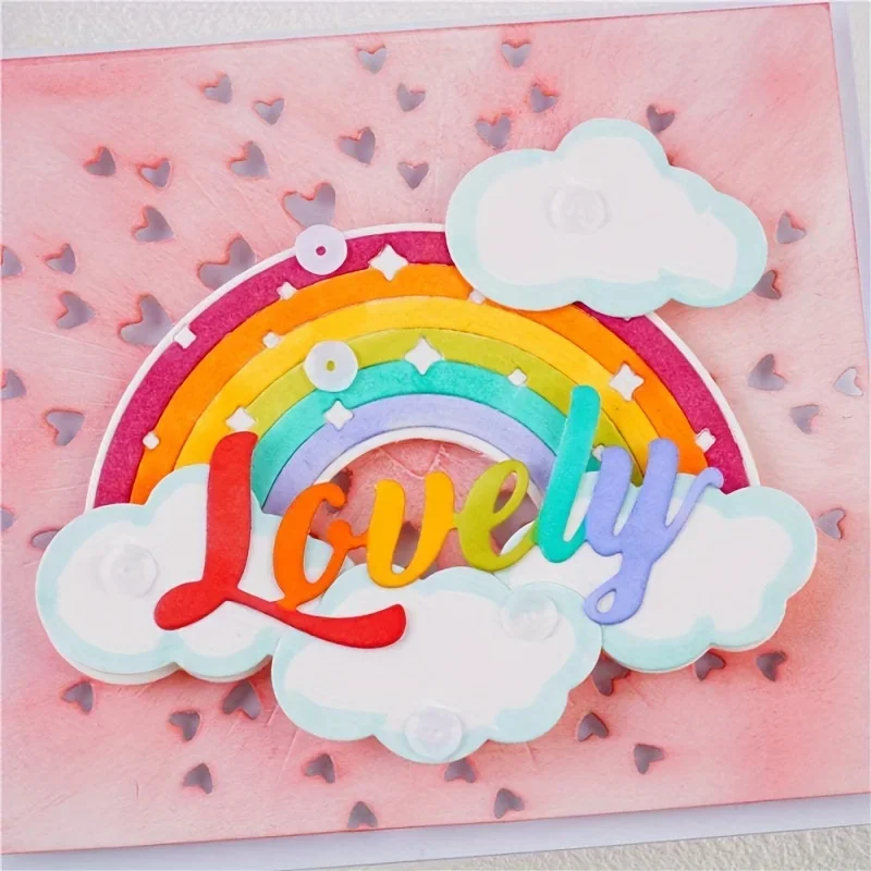 Crazyclown Rainbow Metal Cutting Dies DIY Scrapbooking Embossing Paper Photo Album Crafts Templates Mould Stencils