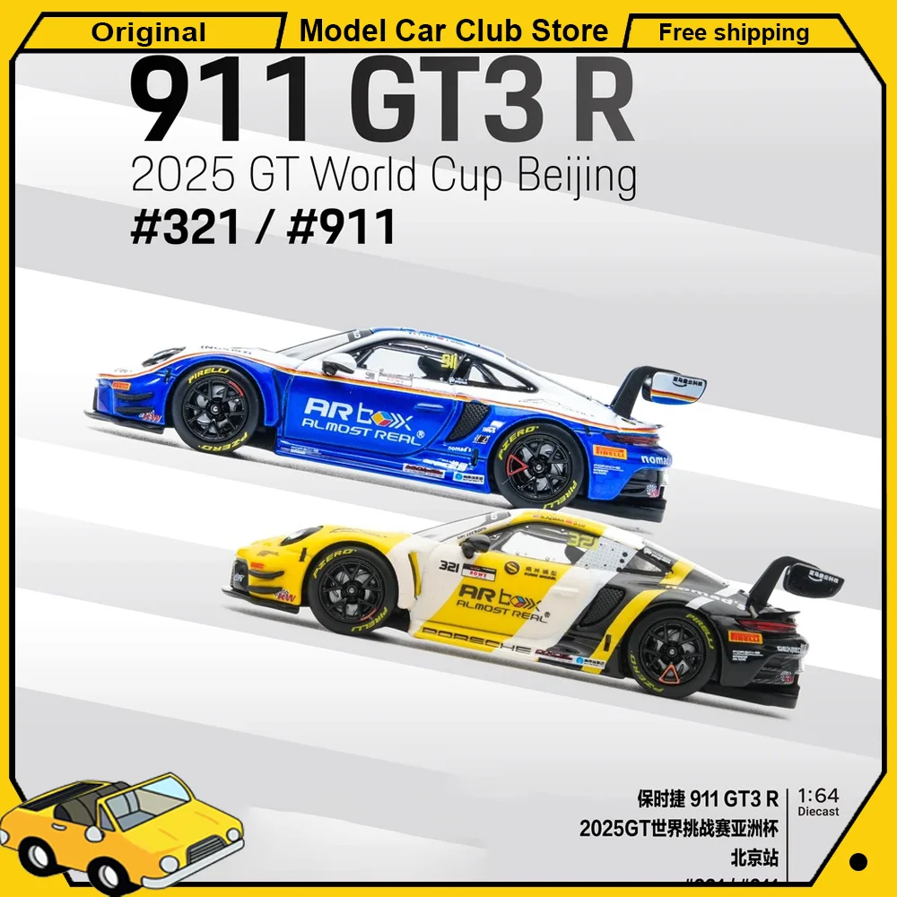 

Модель Almost Real AR Box в масштабе 1:64: Porsche 911 GT3 R # 321 # Модель автомобиля 911 2025 GT World Cup Beijing Suzuka 1000km, литая под давлением, из сплава, игрушка