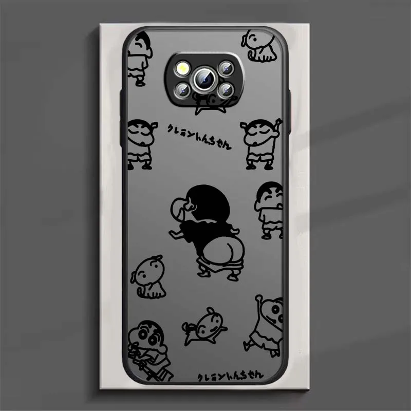 C-Crayon S-Shin-Chan arte lindo para Xiaomi Poco X6 X5 X4 X3 M6 M5s M5 M4 M3 F6 F5 F4 F3 Pro 5G funda de teléfono translúcida esmerilada