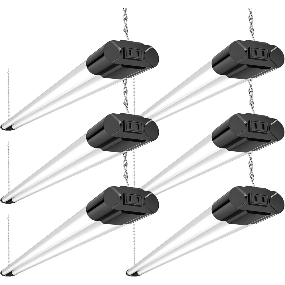 

BBOUNDER 6 Pack Linkable LED Utility Shop Light, 4400 LM, 6500K Cool Daylight, 4 FT, 48 Inch Integrated Fixture for Garage