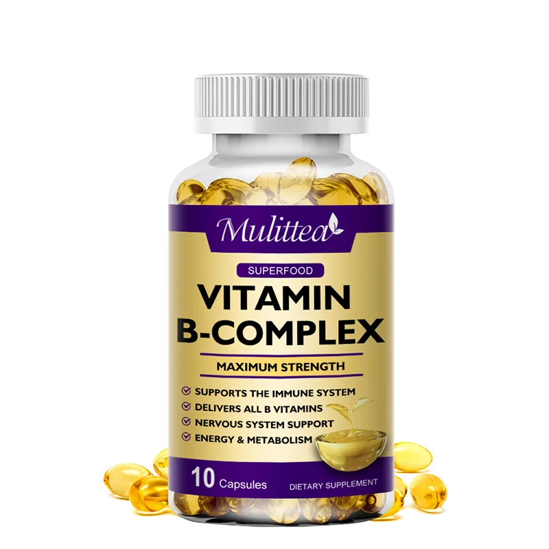 

Mulittea Vitamin B Complex Capsules Help Relieve Fatigue Improve Digestion Reduce Stress Better Mood Support Immune Supplement