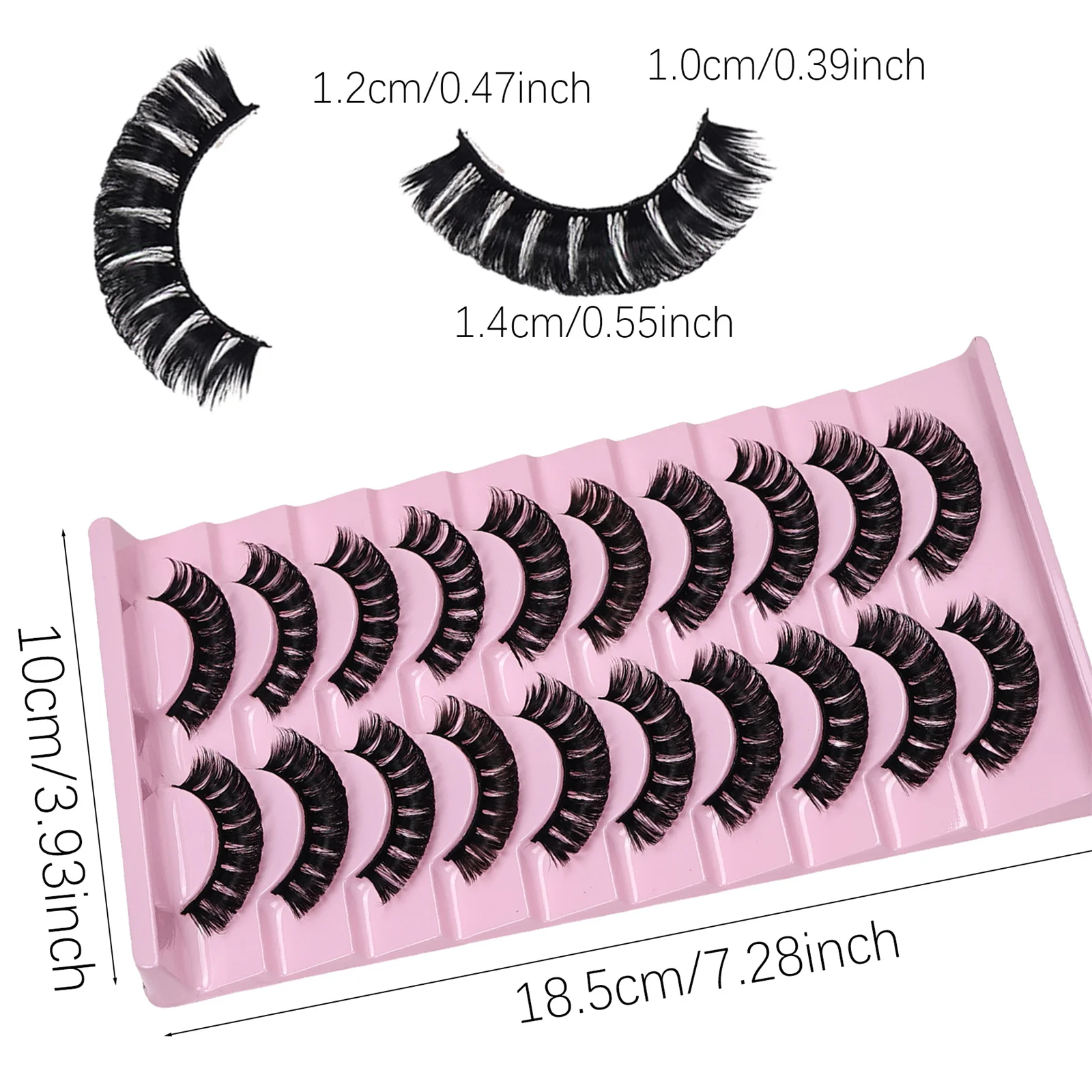 Faux-cils Russes 3D Réutilisables et Bouclés, Extensions de Cils, 10 Paires