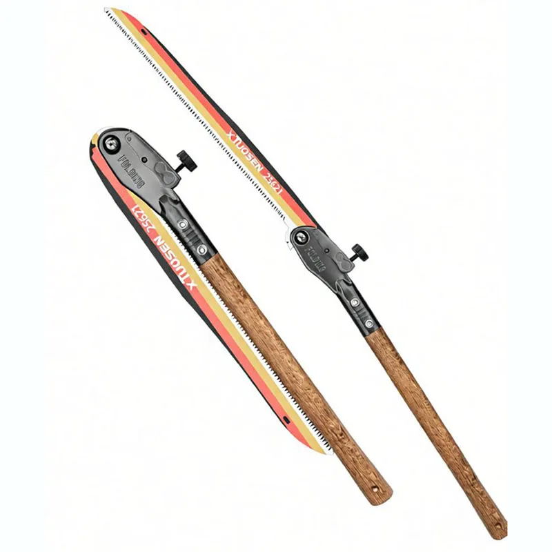 

long saw for trimming trees Folding woodworking hand saw carbon steel sharp outdoor trimming tool wooden handle
