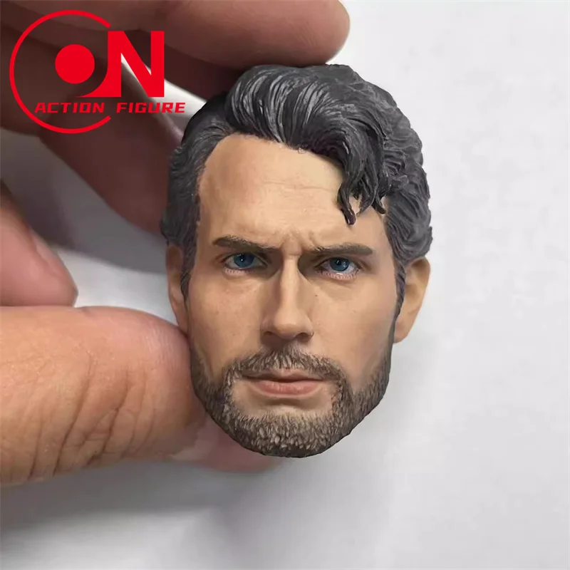 Cabeza esculpida de Henry Cavill barbuda, modelo tallado de cabeza de PVC para muñecos de cuerpo de figura de acción de soldado masculino de 12 pulgadas, 1/6