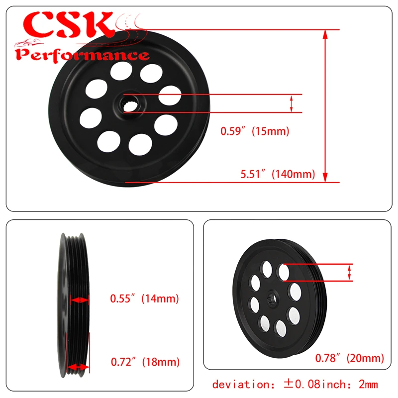 LIGHT-WEIGHT CRANK PULLEY Fits For Nissan skyline GTS GTR RB20 RB25 RB26 PULLEY BLACK