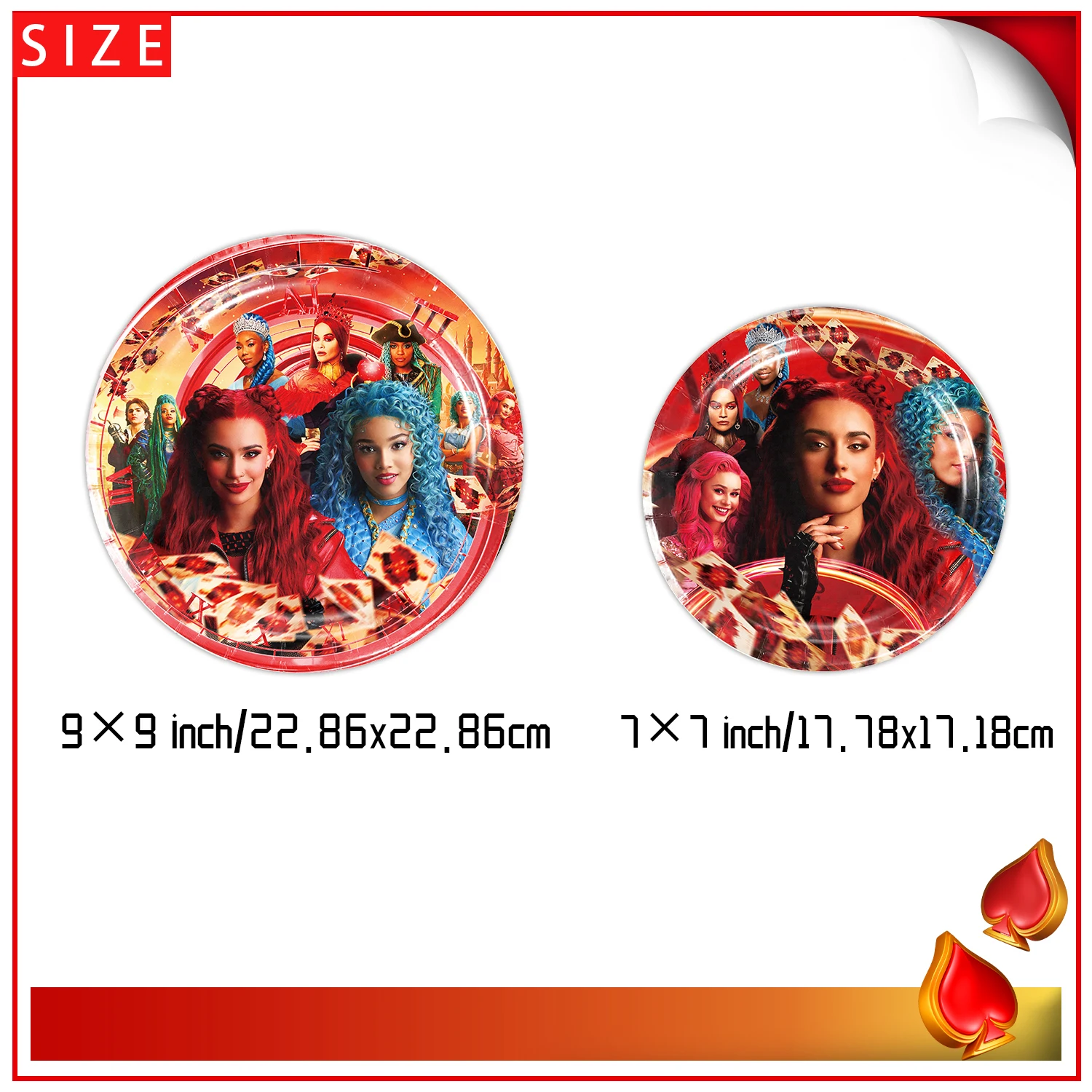 Descendants the Rise of Red Birthday Party Disposable Tableware Balloon Background Decoration Cake Topper Party Supplies Props