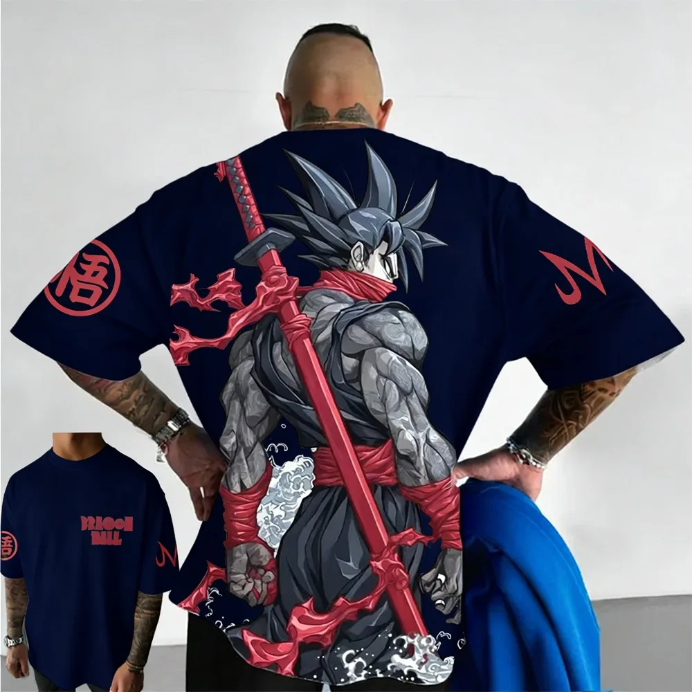 Plus Size Dragon Ball Summer Anime Printed Men and Women T-shirt Casual Parent Child Top Fashion Street Wear Y2K Harajuku Style view 4