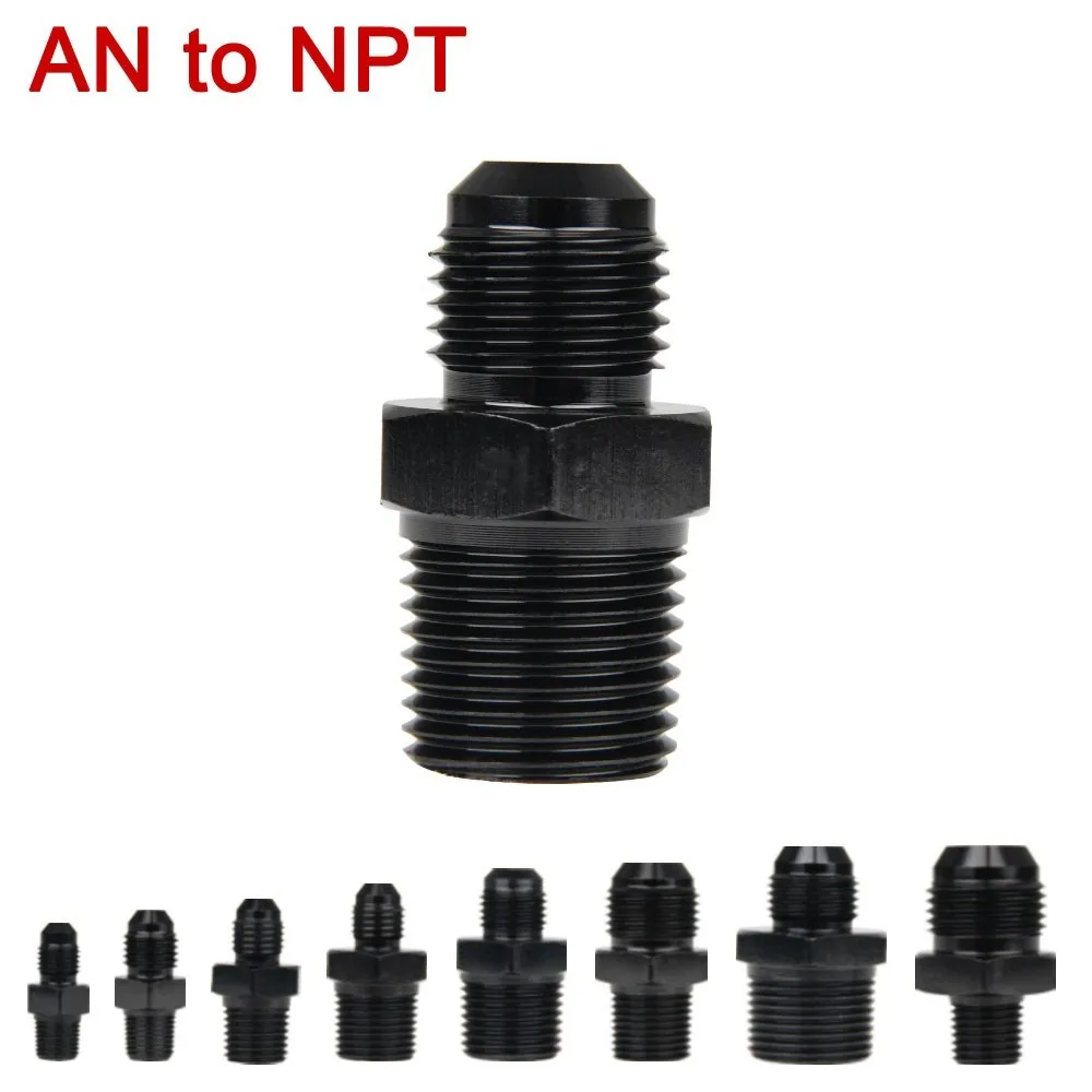 

Прямой AN3 AN4 AN6 AN8 AN10 AN12 Мужская раструбная заслонка до 1/8 дюйма 1/4 дюйма 3/8 дюйма 1/2 дюйма 3/4 дюйма NPT Шланговый фитинг Адаптер Соединитель топливного охлаждения