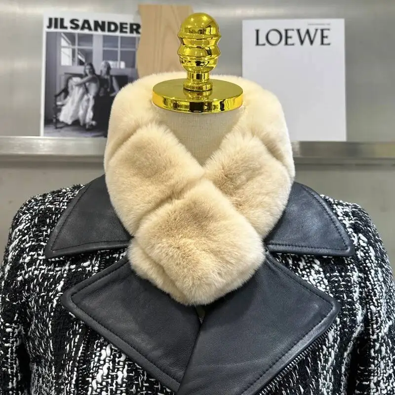 

Шарф из натурального меха кролика рекс, женский зимний однотонный теплый шарф из натурального меха на шею, утолщенный теплый меховой шейный платок, шарф из натурального меха