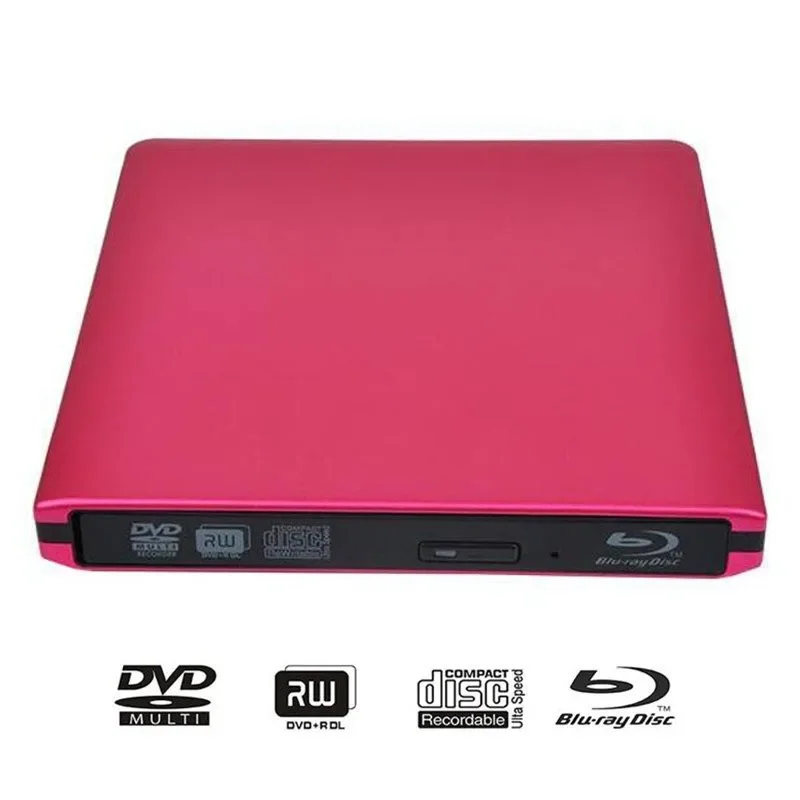 Unidad de Blu-ray de aluminio ultrafina, USB 3,0 externo, quemador de Blu-ray, BD-RE, CD/DVD, RW, puede reproducir disco Blu-ray 3D 4K para ordenador portátil