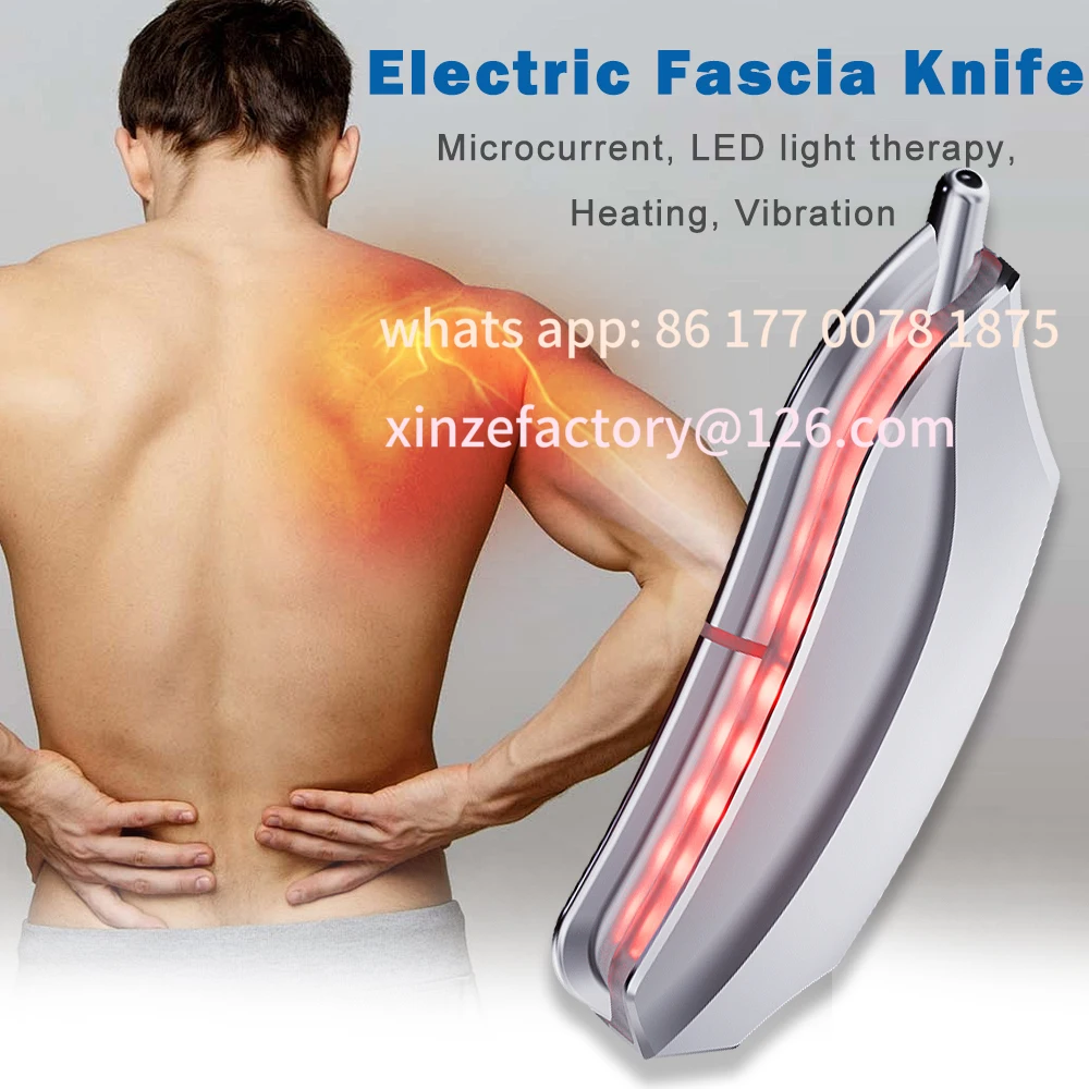 Customizable Microcurrent Fascia Knife Muscle Relaxation Scraper Heating Vibration Muscle Electric Massager Fascia Scraper Tool