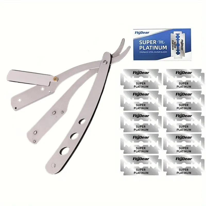 

Men Foldable Stainless Steel Blades Old-fashioned Razor Manual Shaving Face Scraper Barber Razor Body Face Hair Removal Knife