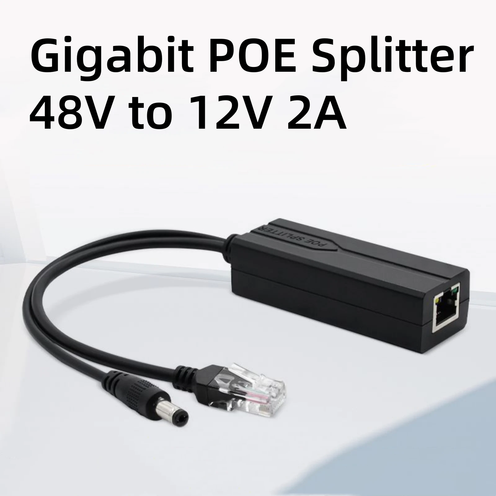 Gigabit PoE Splitter For Switch Ports CCTV IP Cameras 48V to 12V 2A 24W Gibabit 10/100/1000Mbps RJ45 To DC Supply Power Splitter