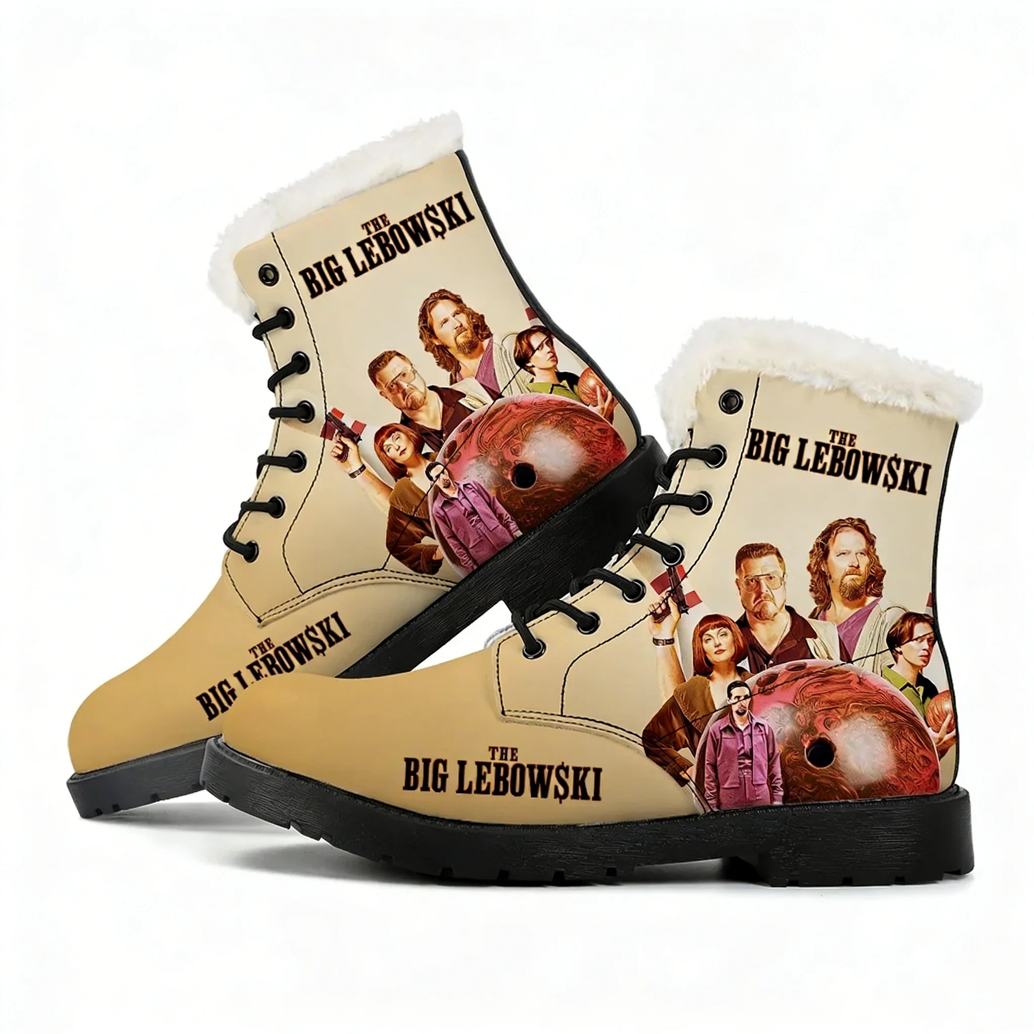 

Плюшевые ботинки The Big Lebowski для мужчин, женщин и подростков, повседневная обувь, теплые уличные ботинки, высококачественная обувь с индивидуальным дизайном, обувь на заказ