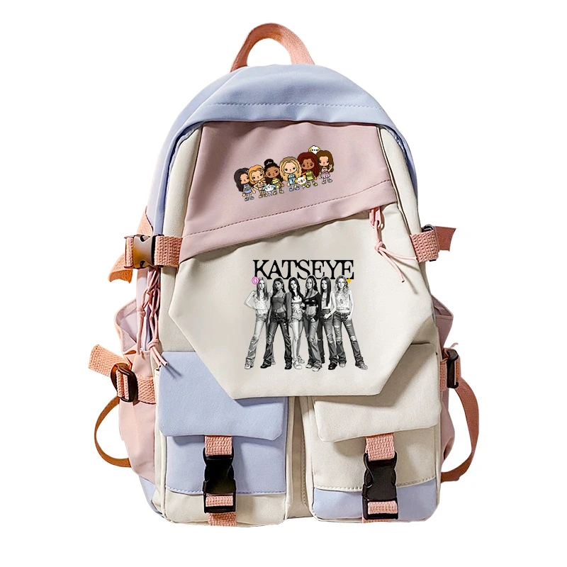

Girl Group Katseye Graphic Backpack Large Capacity Men Women Laptop Bag Teenager Outdoor Travel Rucksack Student Girls Schoolbag