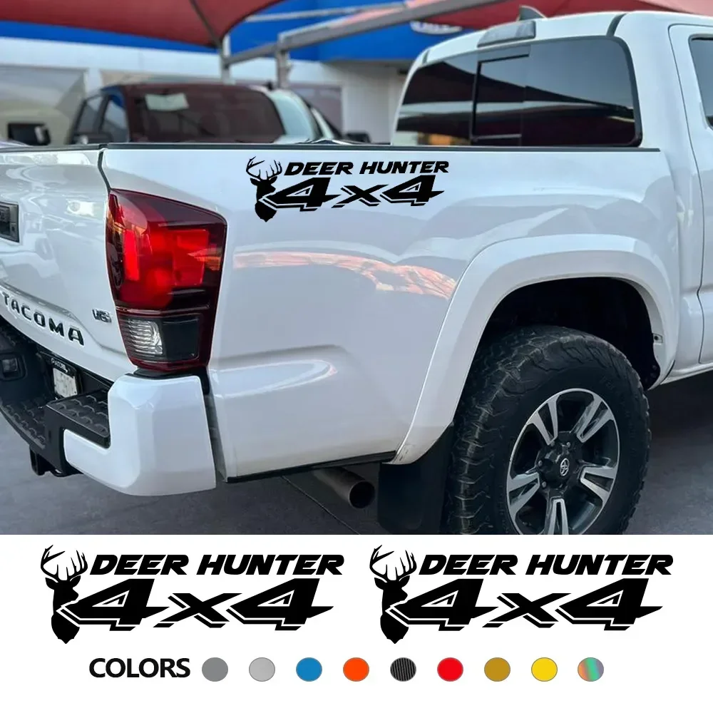 Pegatina deportiva para coche Pickup Deer Hunter 4X4, calcomanía deportiva para Ford F150, Toyota Hilux, Dodge Ram, Nissan NAVARA, Mitsubishi L200 Triton