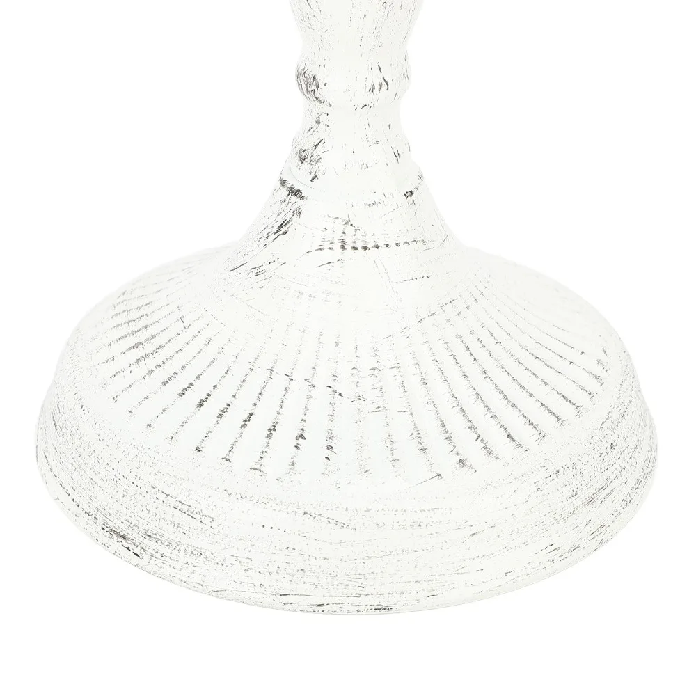Candlestick Holders 5 Arms Metal Candelabra White Round Stable Base Candlestick Holder Cast Iron Iron Candle Holder Hotel Use
