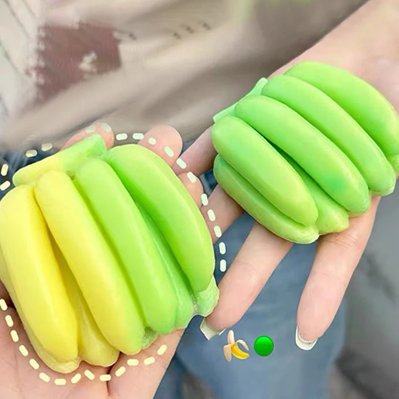 Mainan Remas pisang berubah warna mainan cubit Squishy tangan rileks dekompresi Remas mainan sensorik gelisah untuk hadiah anak-anak dewasa