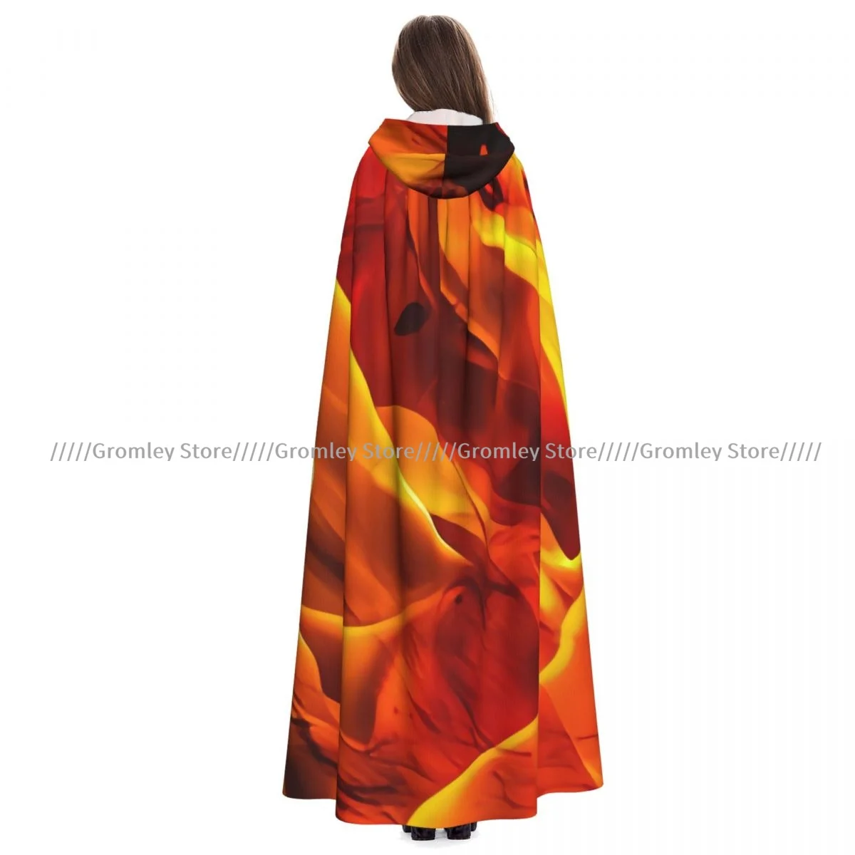 

Плащ ведьмы с принтом огня и пламени, костюм для косплея на Хэллоуин, плащ унисекс для взрослых, накидка в стиле ретро