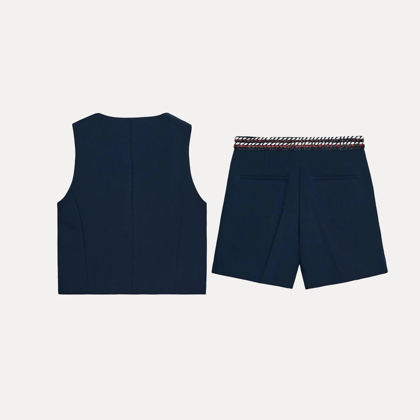 

Z 2025 летний новый женский модный жилет и комплект orts, круглые брюки Ne ort Sve на пуговицах, длинные брюки