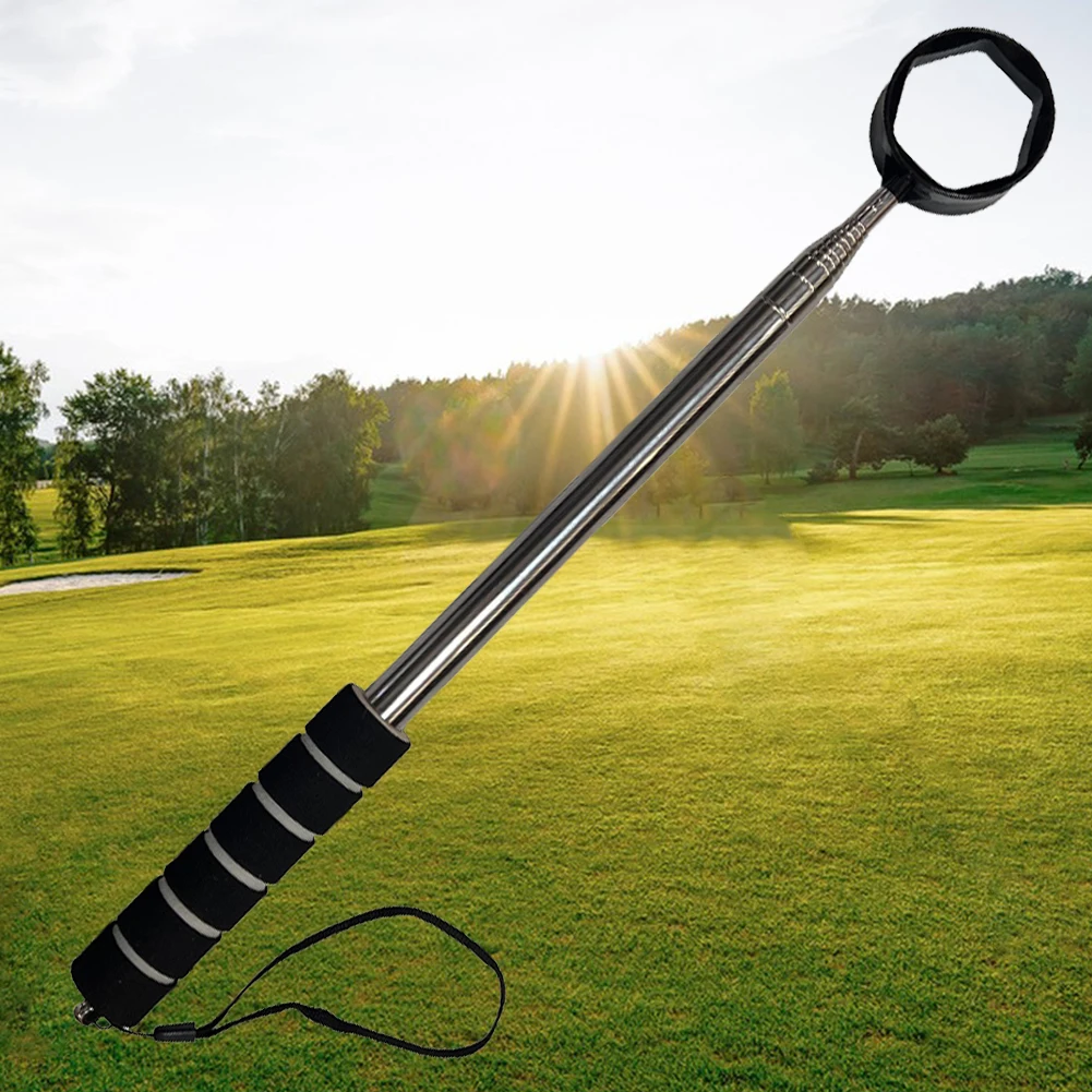 

8.86 FT Stainless Ball Retriever Tool Telescopic Golf Ball Retriever Non-Slip Handle Extendable Golf Ball Retriever for Golfer