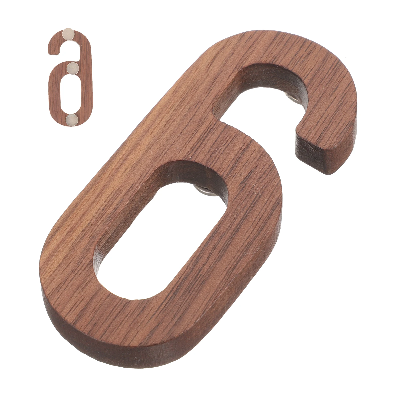 

6 Black Walnut House Numbers Modern Address Door Number Plates 3D Oversized Wood Exterior Decor Durable Clear