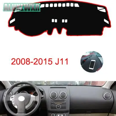 Car Dashboard Avoid Light Pad Instrument Platform Desk Cover Mats Carpets Auto Accessories for Nissan Qashqai J11 2008 to 2015