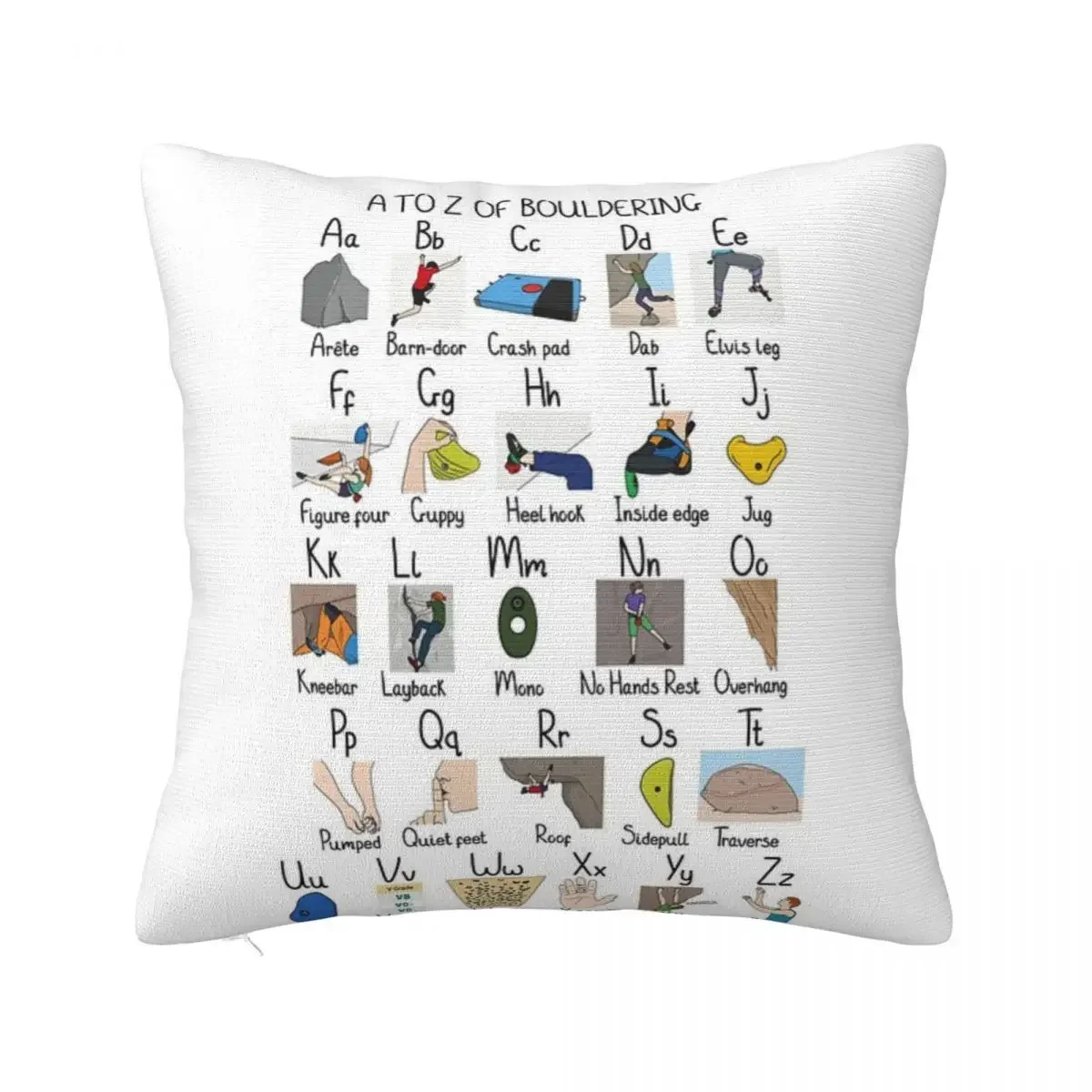 A To Z Of Bouldering Decoration Dakimakura Cover Throw Pillow Covers Pillow Case Pillow Cover