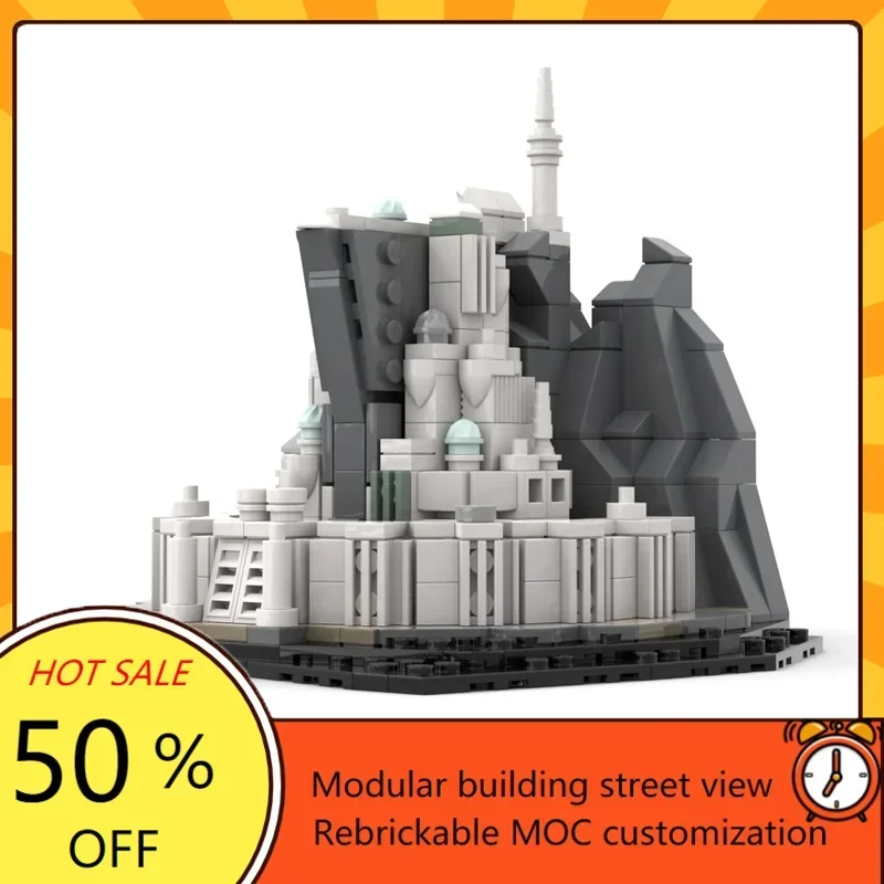 487PCS New Minas Anor Modular MOC Creative street view Model Custom Puzzles Architecture DIY Education Assembly Model Toy Gifts