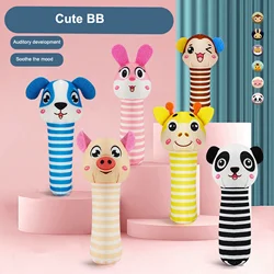 New Baby Rattle Toys Cartoon Animals Plush Infant Hand Ring Bed Toys for Newborn 0-24 Months Toddler Early Educational Toy