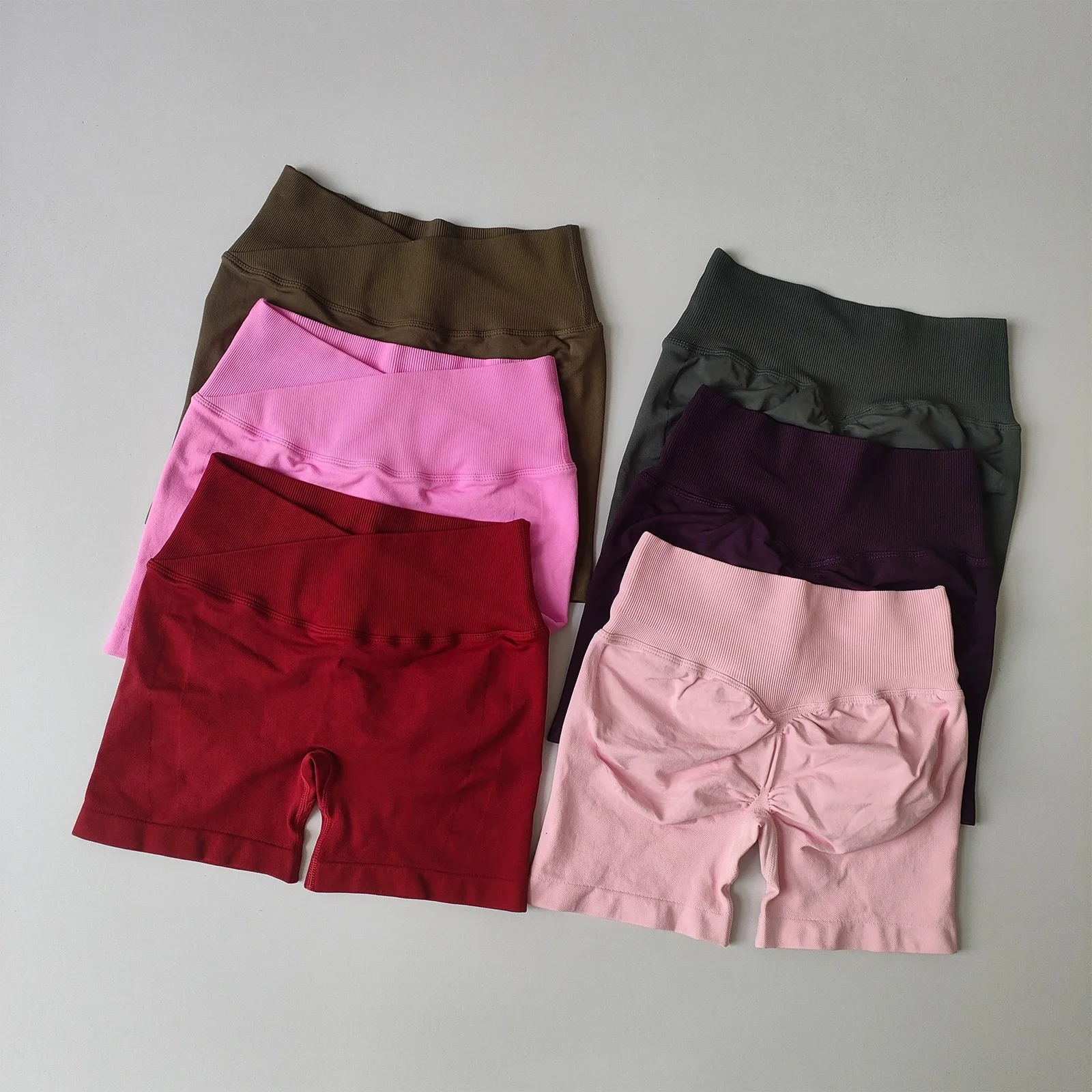Hochgeschnittene Yoga-Hose Fitnesshose Sommer Hochelastische Oberschenkel-Trainingshose Pfirsich-Gesäß-Lifting-Übungs-Dreipunkt-Shorts – Detail 5