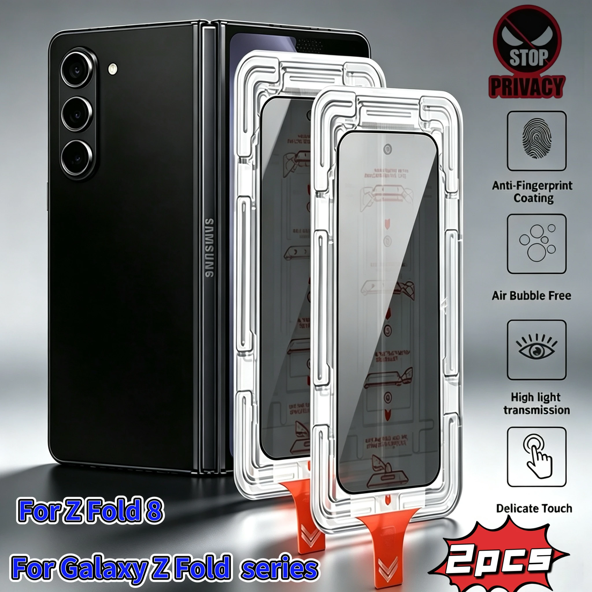 2-Piece Set Suitable for Samsung Galaxy Z Fold 7/Z Fold 6/Z Fold 5/Z Fold 4/Z Fold 70% off - Privacy Screen Protector Set for the Outer Screen - 2-Piece Anti-Peep Tempered Glass Rear Screen Protector Dust-Free Series | High-Sensitivity Protective Film | A
