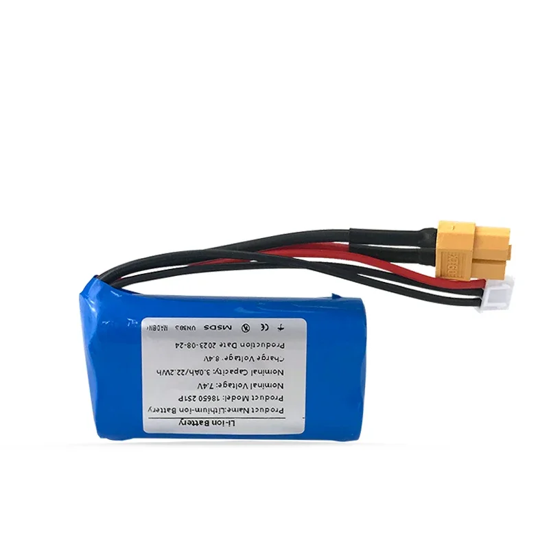 7.4V 3000mAh 2S1P Rechargeable Li-ion Battery Pack 18650 for Model Airplane And Drone