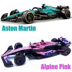 New Bburago 1:43  Aston Martin Aramco F1 Team AMR23 #14 Alonso #18 Stroll Alloy Car Die Cast Model Toy Alpine F1 Team A523 Pink