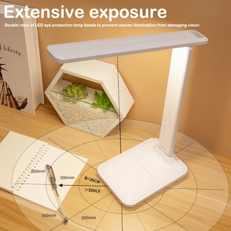 Imagem -03 - Led Touchable Desk Lamp Cores Stepless Escurecimento Usb Recarregável Leitura de Cabeceira Proteção para os Olhos Luz Noturna