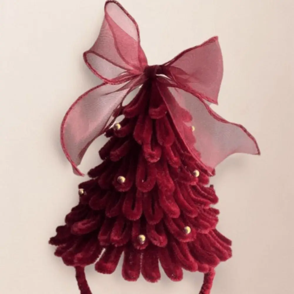 Albero di Natale Twisting Stick Fascia per capelli Materiale intrecciato Divertente albero di Natale Confezione di materiali Lavaggio del viso Carino