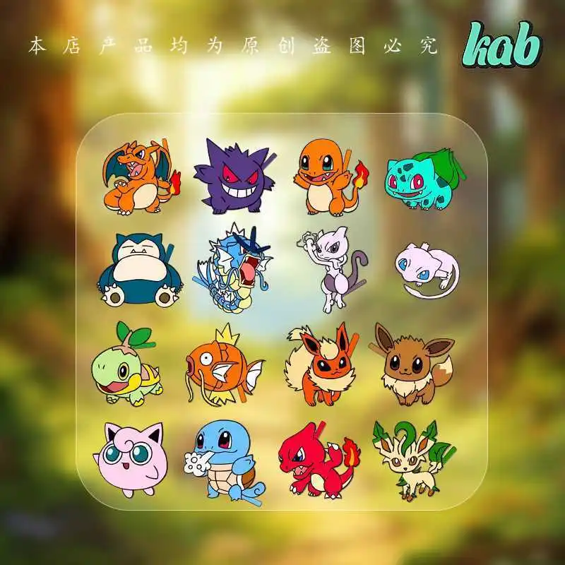 

Q Pokemon Pikachu Sticker Pack Cute Anime Stickers Pet Elf Stickers Cute Laptop Guitar Waterproof Phone Case DIY Stationery