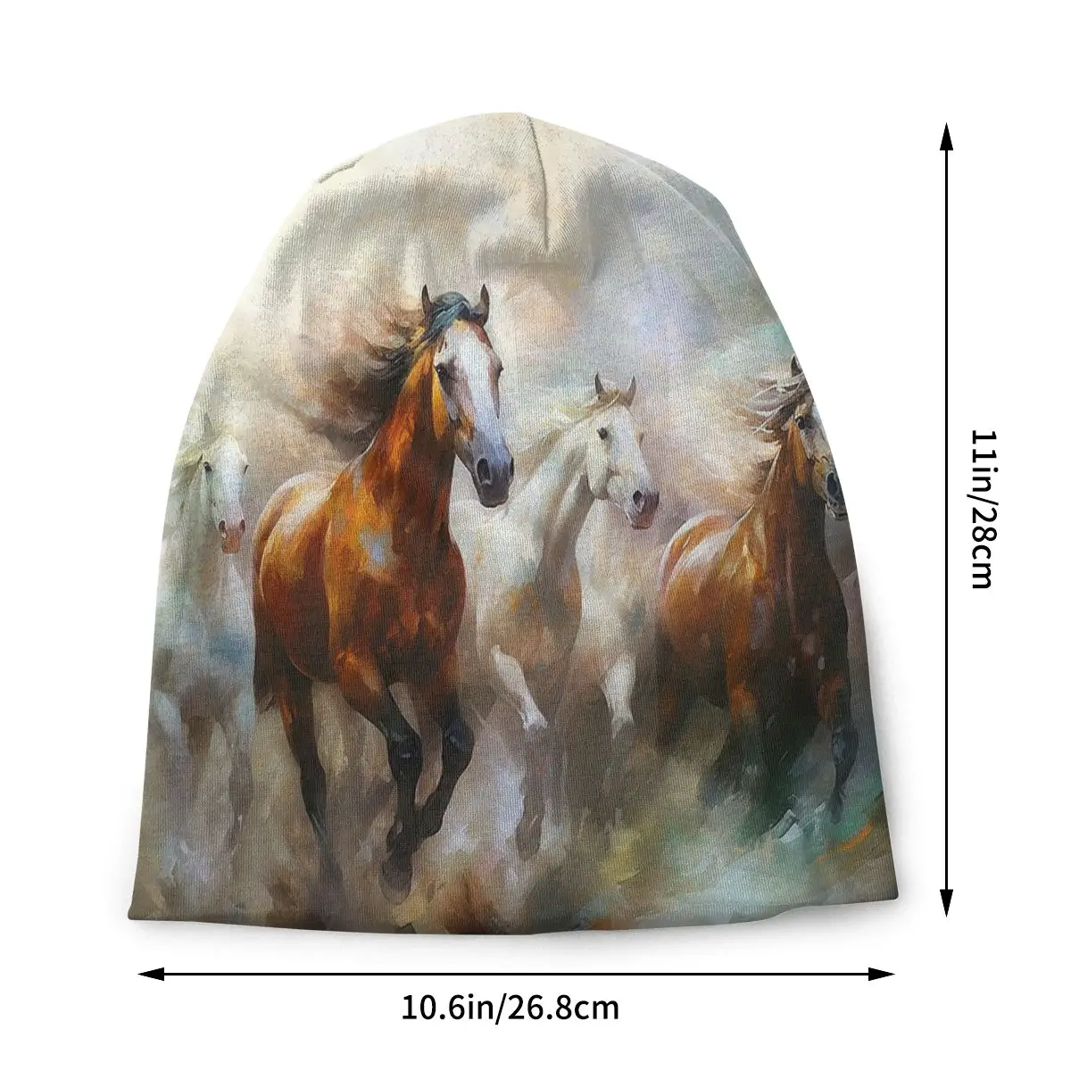 Horse Galloping Thin Bonnet Homme Fashion Galloping Horses Skullies Beanies Caps Creative Hats